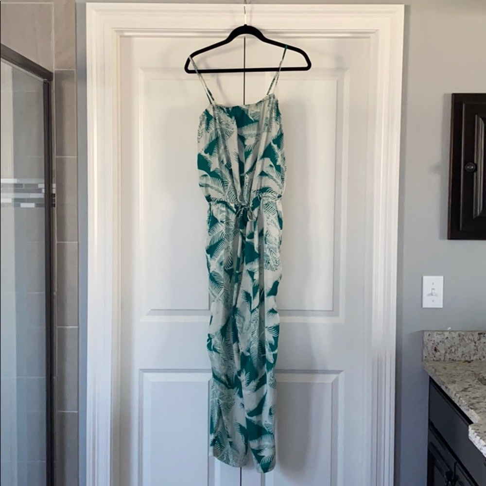 Floral palm print jumpsuit